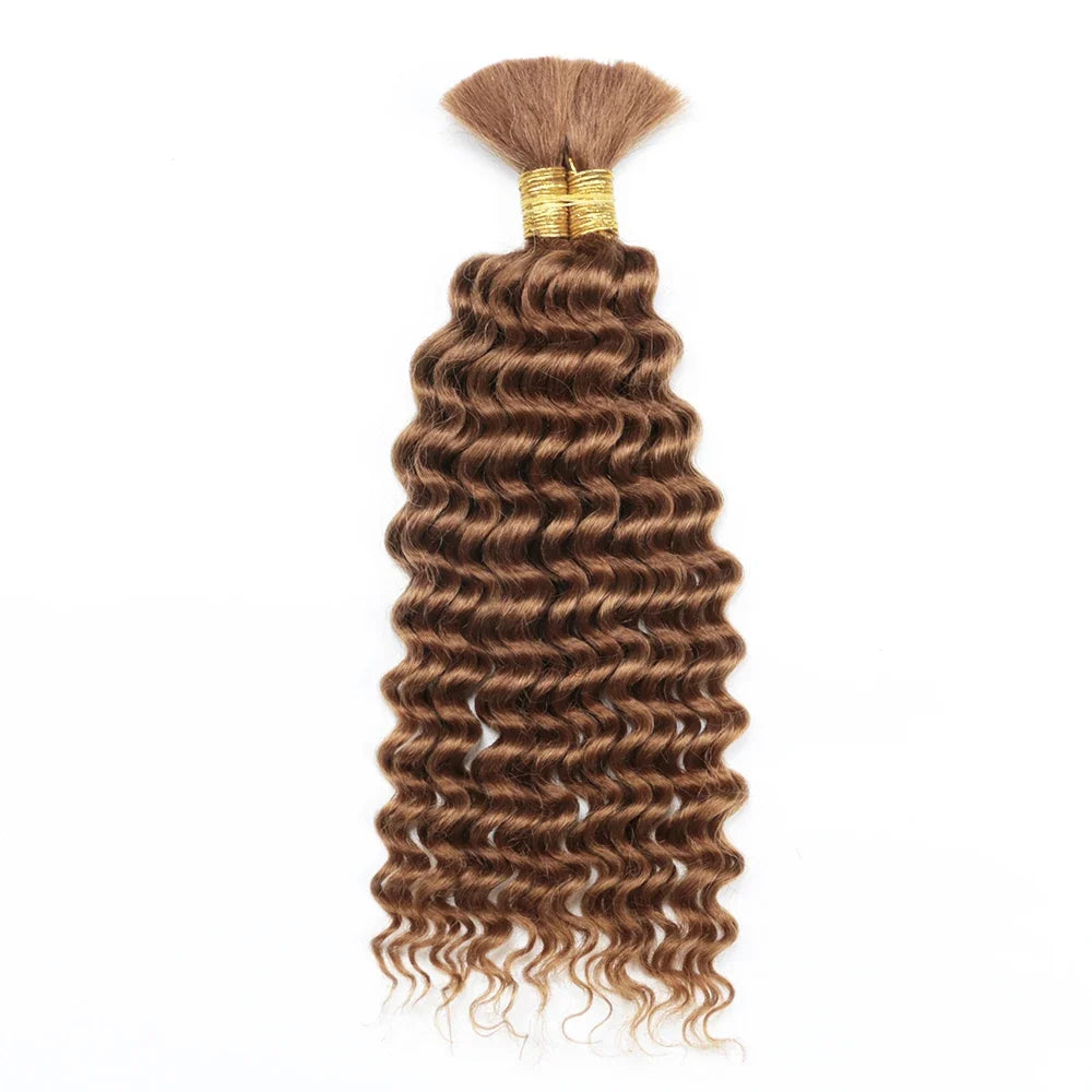 100g Boho Braids Deep Wave Brazilian Human Hair Bulk Bundles No Weft