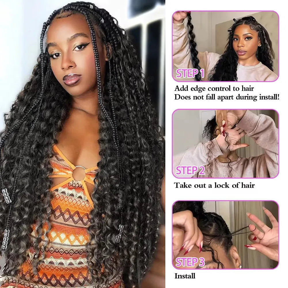 100g Boho Braids Deep Wave Brazilian Human Hair Bulk Bundles No Weft