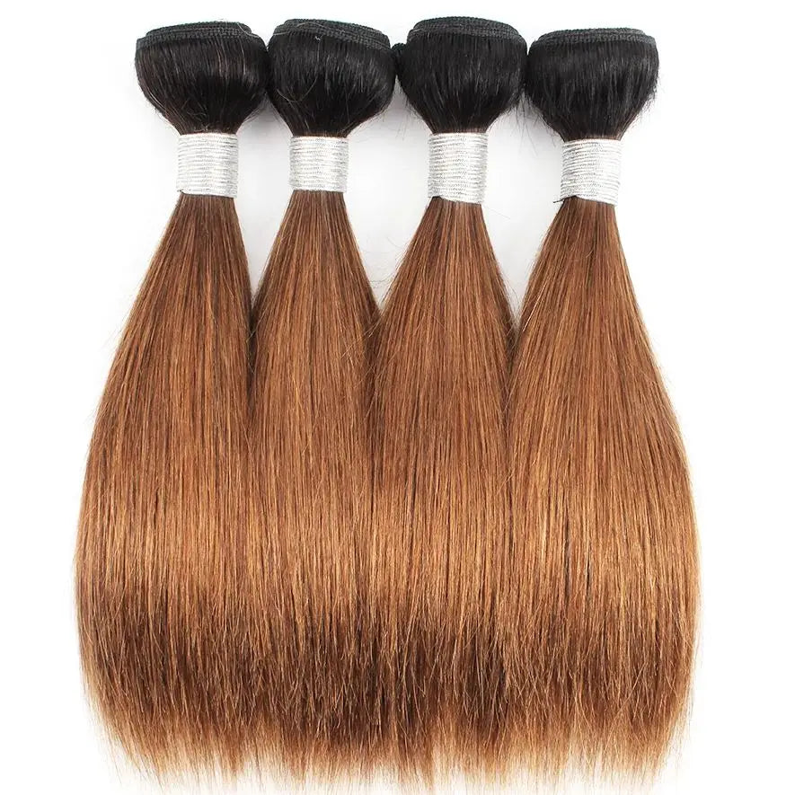1 Bundle 10-16 Inch Straight Ombre Honey Blonde Human Hair Weave 100% Remy Weft Extensions 1B/27 1B/30