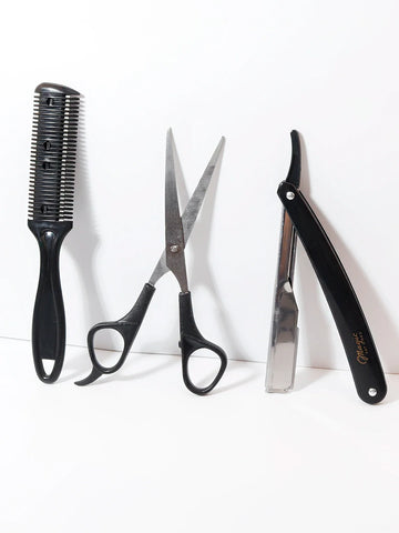3pcs Hair Cutting Set For Beard Edge Hair And Facial Hair Styling Tools