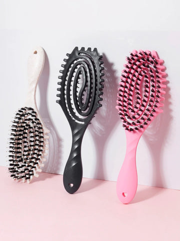 Hollow Scalp Massage Comb with Bristles Anti-Static PC 1 Piece
