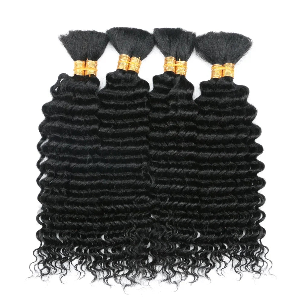 100g Boho Braids Deep Wave Brazilian Human Hair Bulk Bundles No Weft