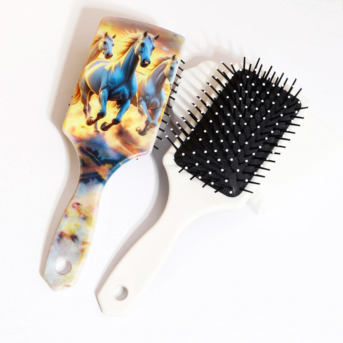 Air Cushion Massage Comb With Horse Print For Real Hair Wigs 1 Piece