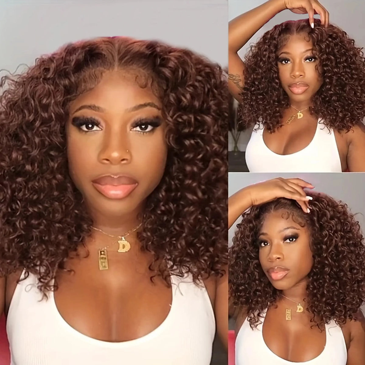 13x4 2x6 Deep Wave Water Wave Bob Wig 300% Density Brazilian Remy HD Lace Frontal Short Human Hair Wig