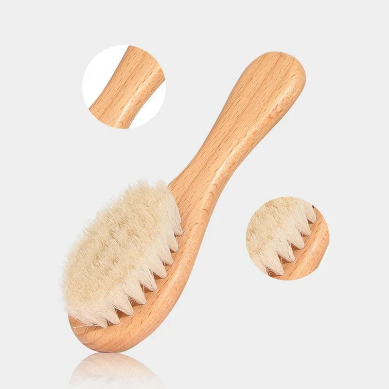 Wooden Handle Wool Brush Soft Goat Wool Hair Brush 1PCS