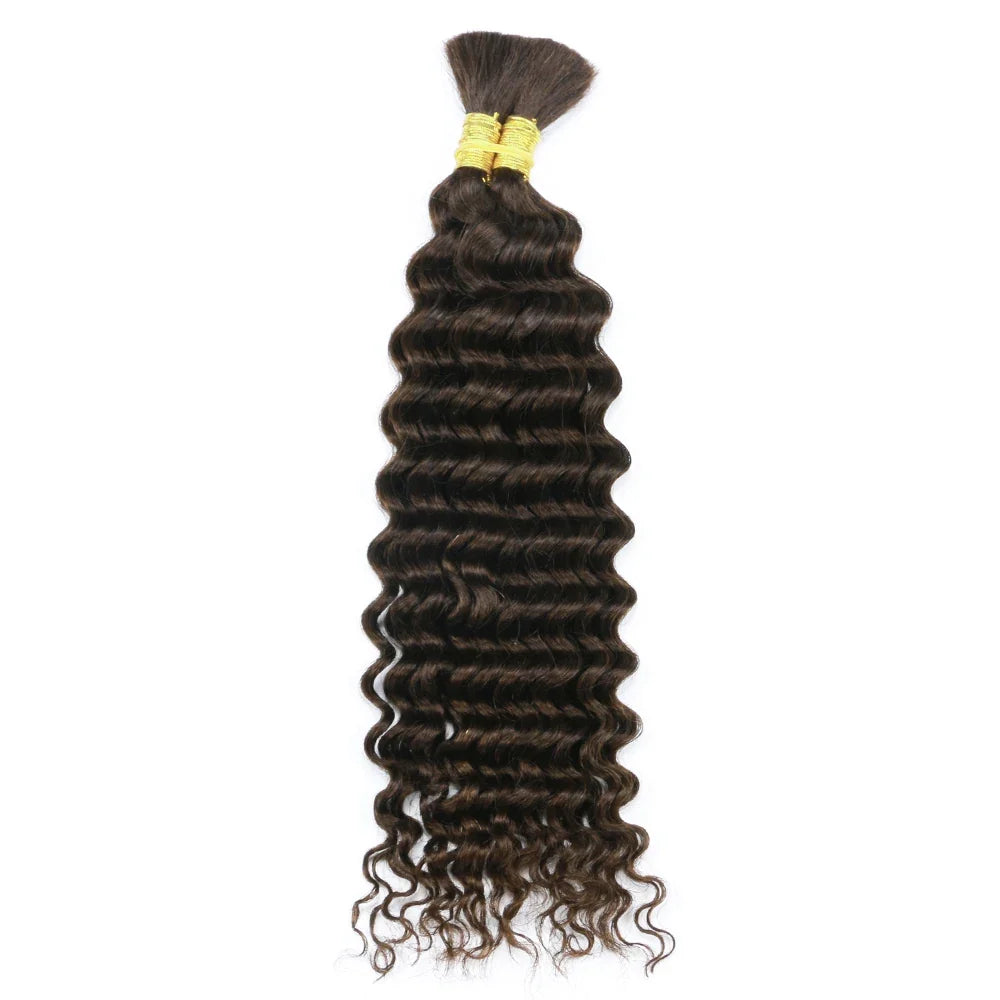 100g Boho Braids Deep Wave Brazilian Human Hair Bulk Bundles No Weft