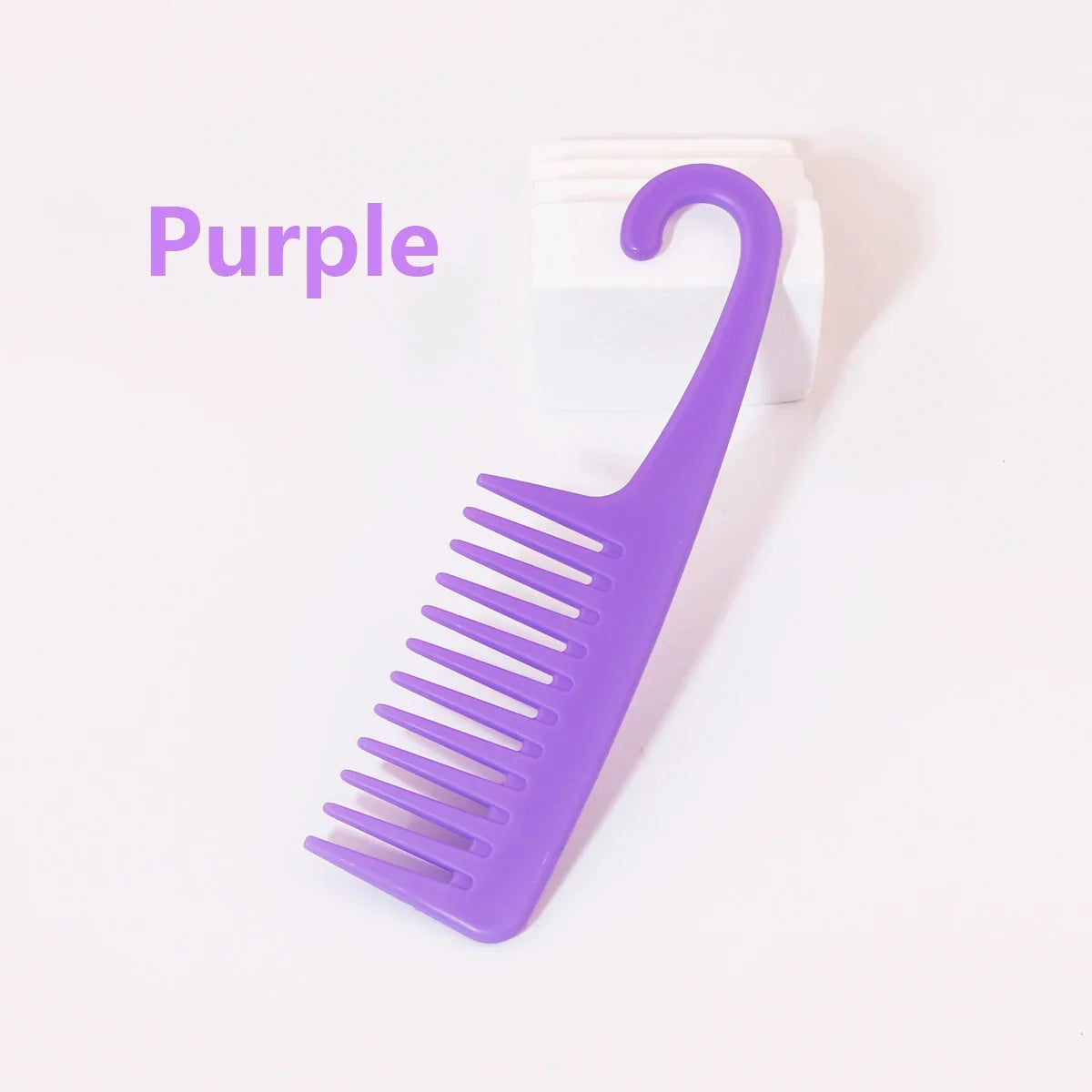 Wet Hair Curling Comb Heat Resistant Wide Tooth Hair Combing Tool with Hook