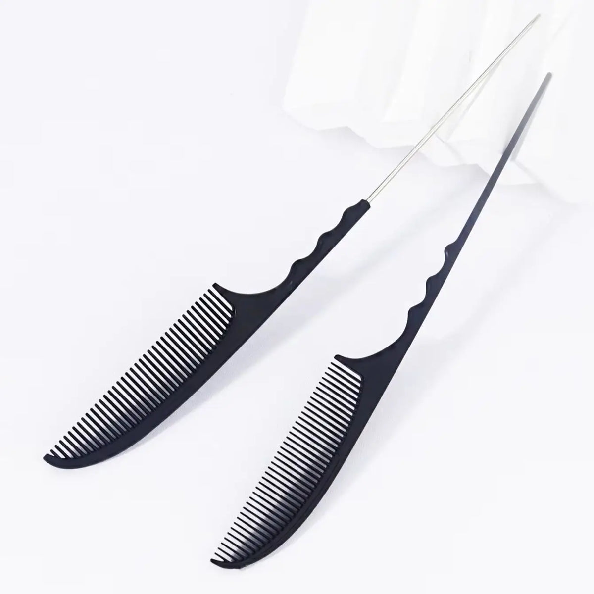 Pointed Tail Hair Comb Set Plastic 1 or 2 Pieces Curved Design