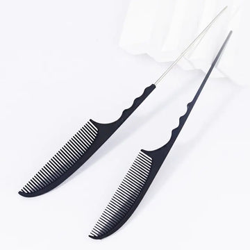 Pointed Tail Hair Comb Set Plastic 1 or 2 Pieces Curved Design