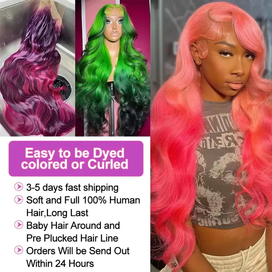 613 Blonde Body Wave Human Hair Wig 13x6 HD Lace Frontal 30 36 40 Inch 230 Density