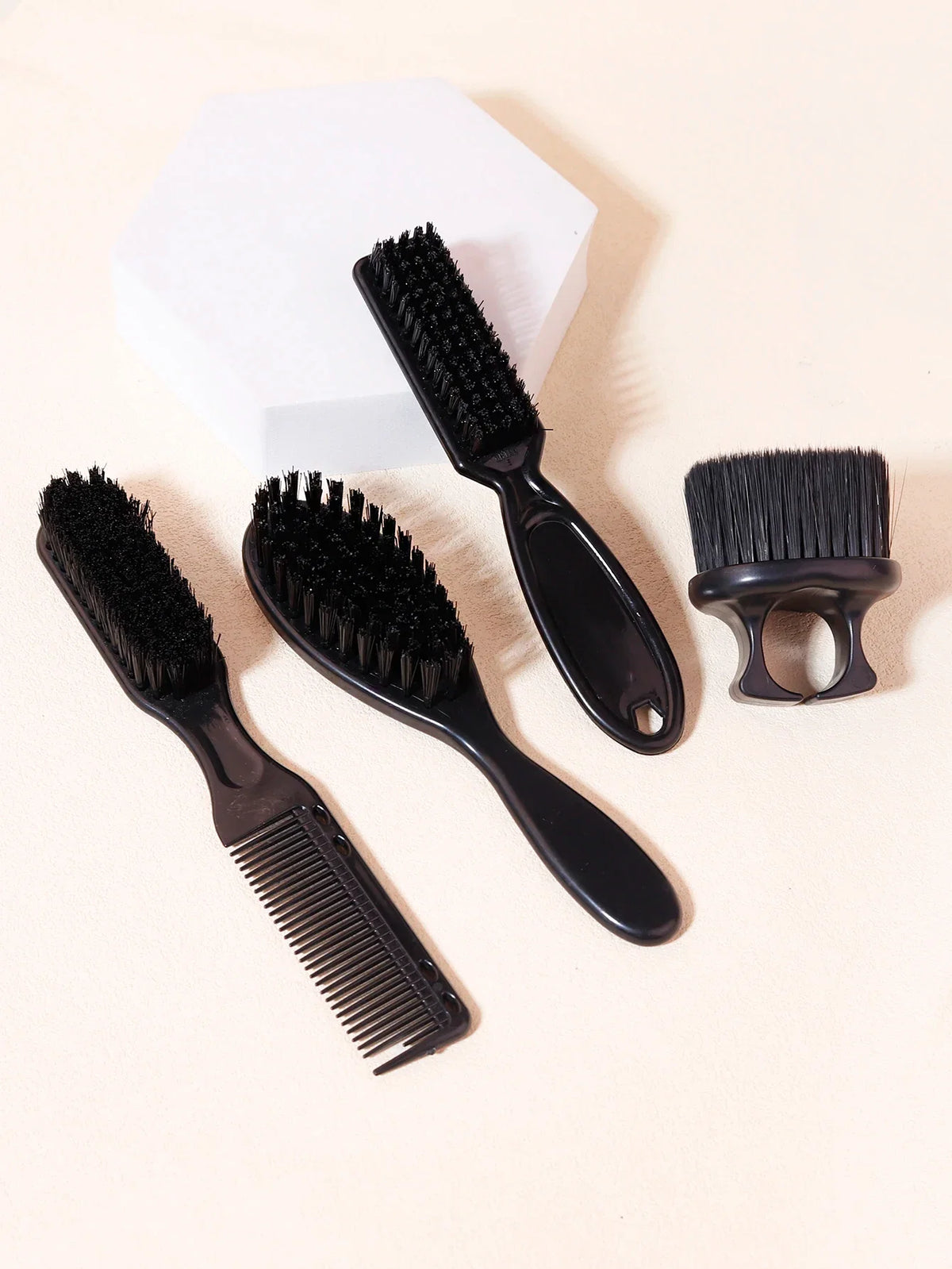 4 Piece Beard Brush Comb Cleaning Tool Set PC Material