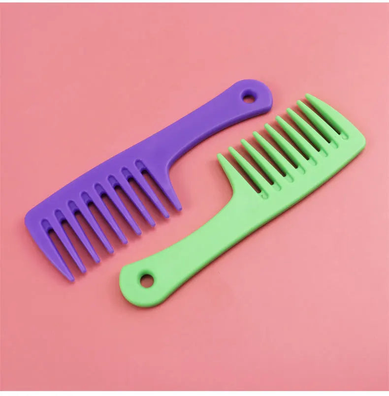 Wide Tooth Handle Comb Set 1 to 4 Pieces ABS Plastic
