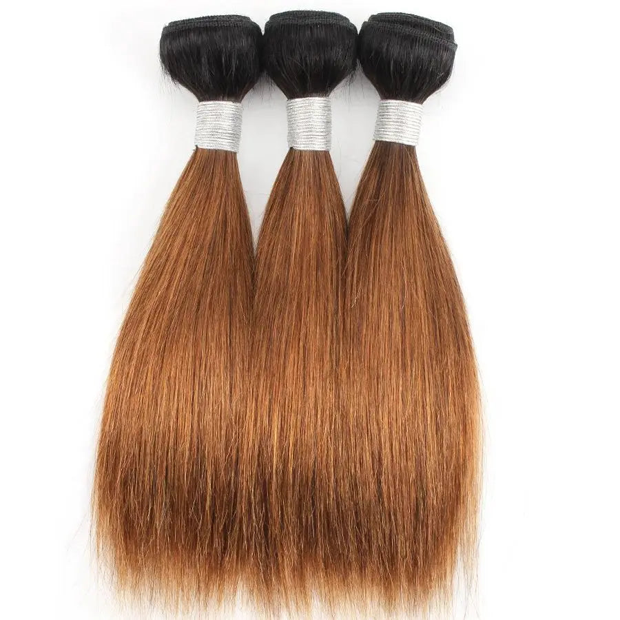 1 Bundle 10-16 Inch Straight Ombre Honey Blonde Human Hair Weave 100% Remy Weft Extensions 1B/27 1B/30