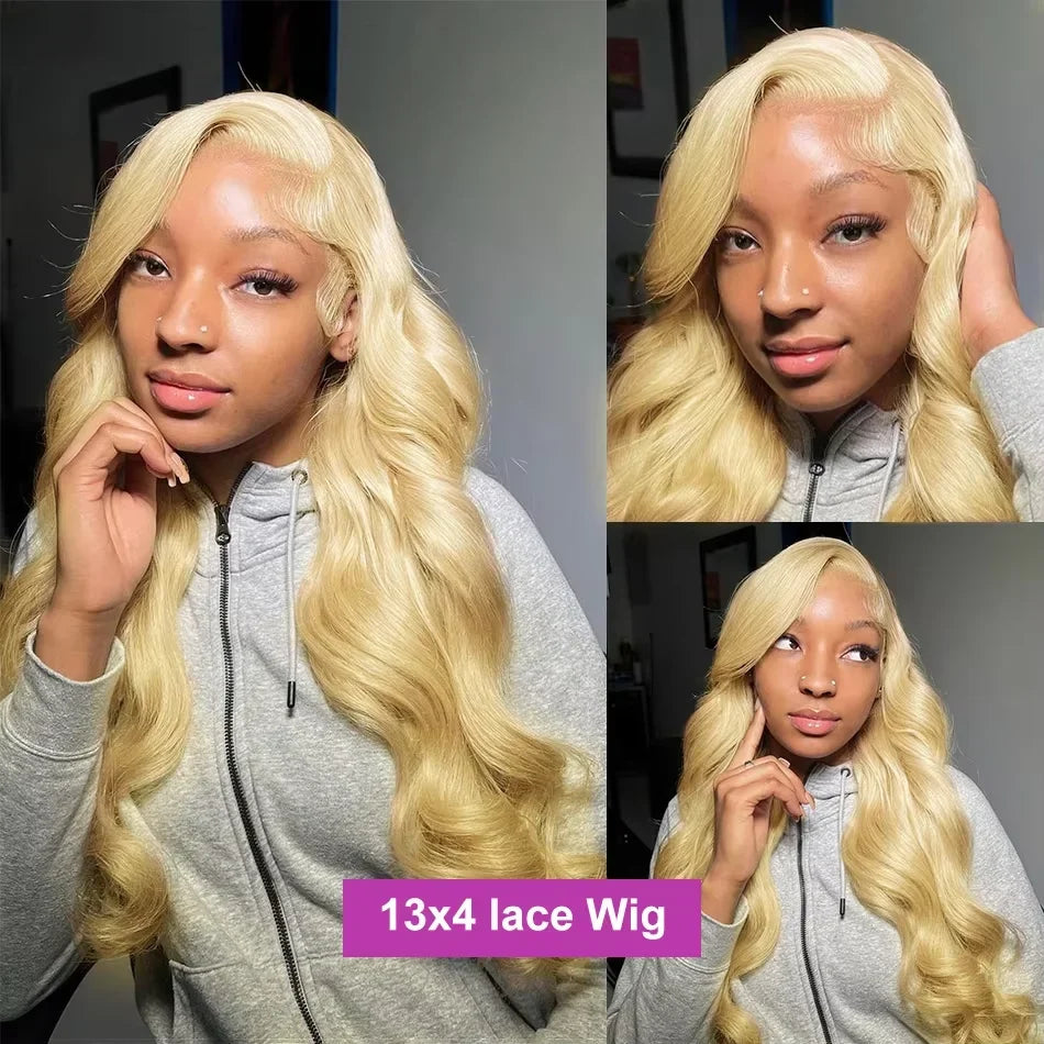 230 Density 13x6 Transparent Lace Frontal Blonde Body Wave Human Hair Wig