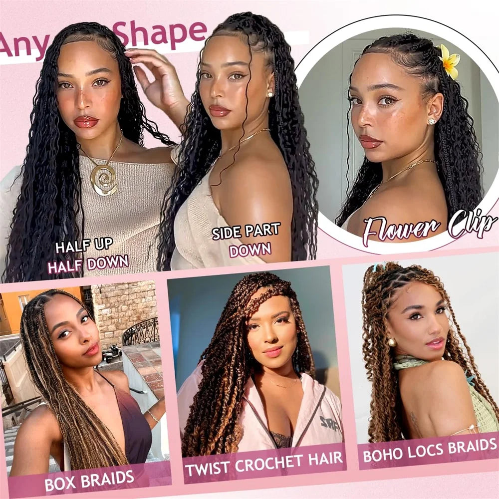 100g Boho Braids Deep Wave Brazilian Human Hair Bulk Bundles No Weft
