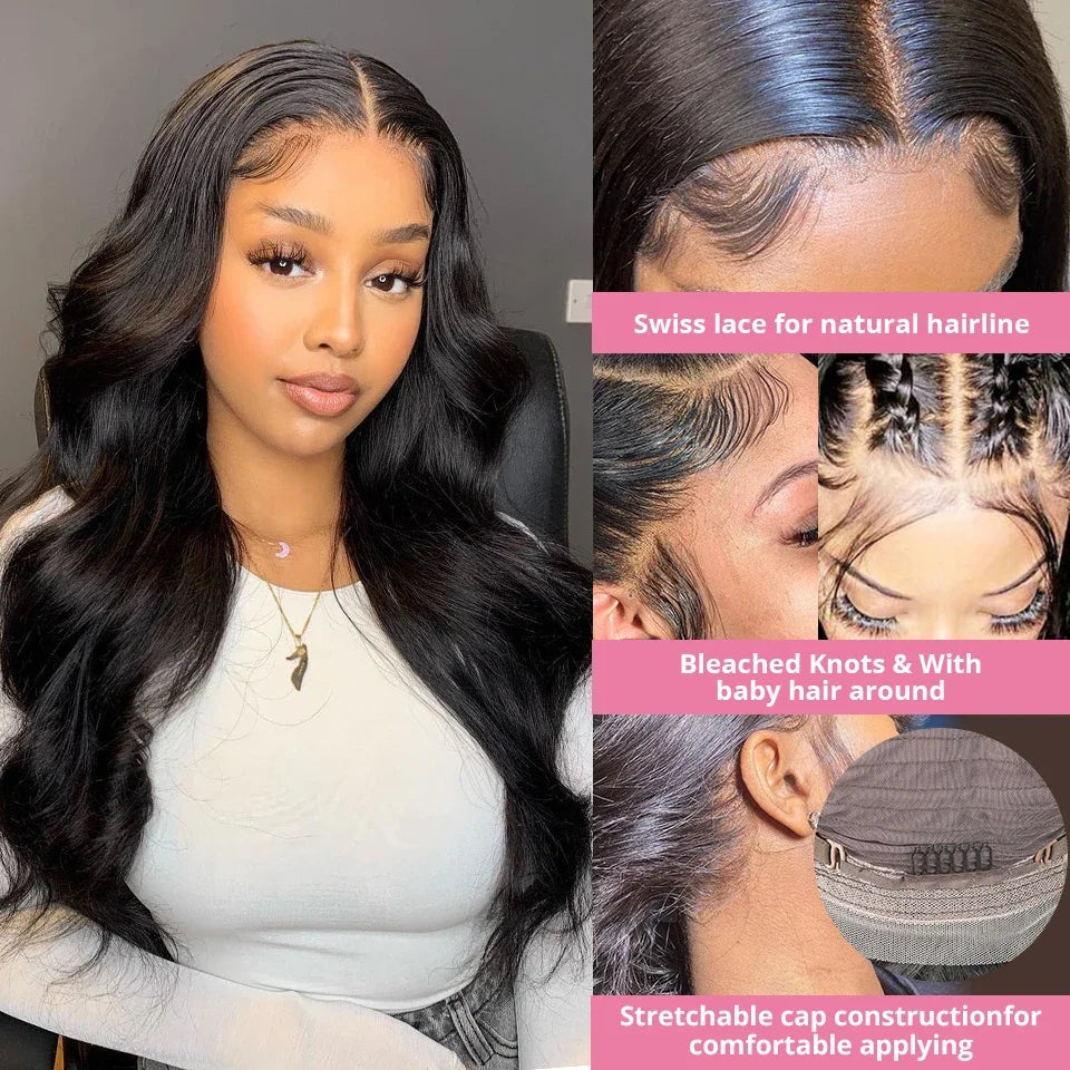 Vietnamese Human Hair 13x6 Body Wave Lace Frontal Wig 30-40 Inch 200 Density
