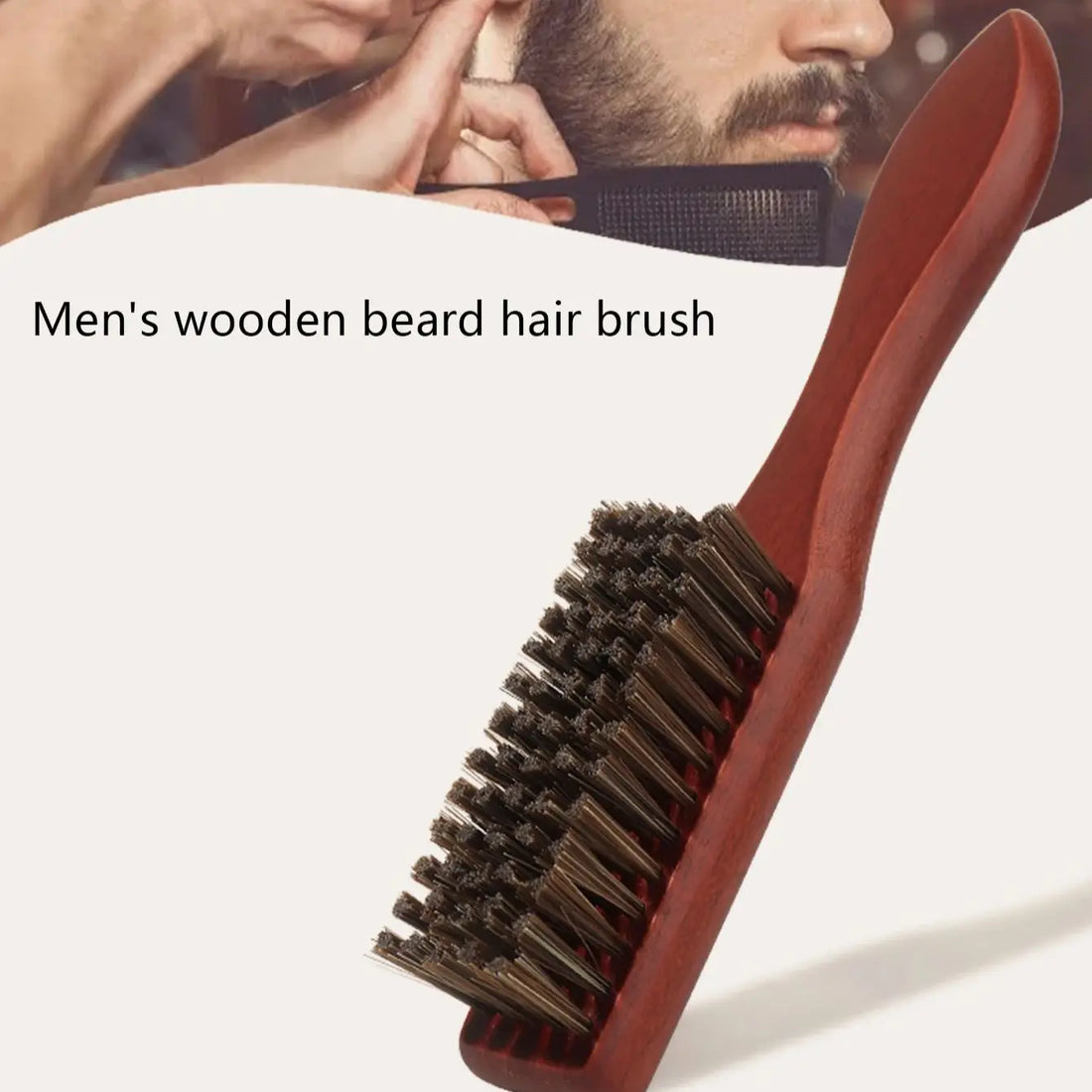 Wooden Handle Soft Bristle Hair Cleaning Brush 1pc Anti-Static