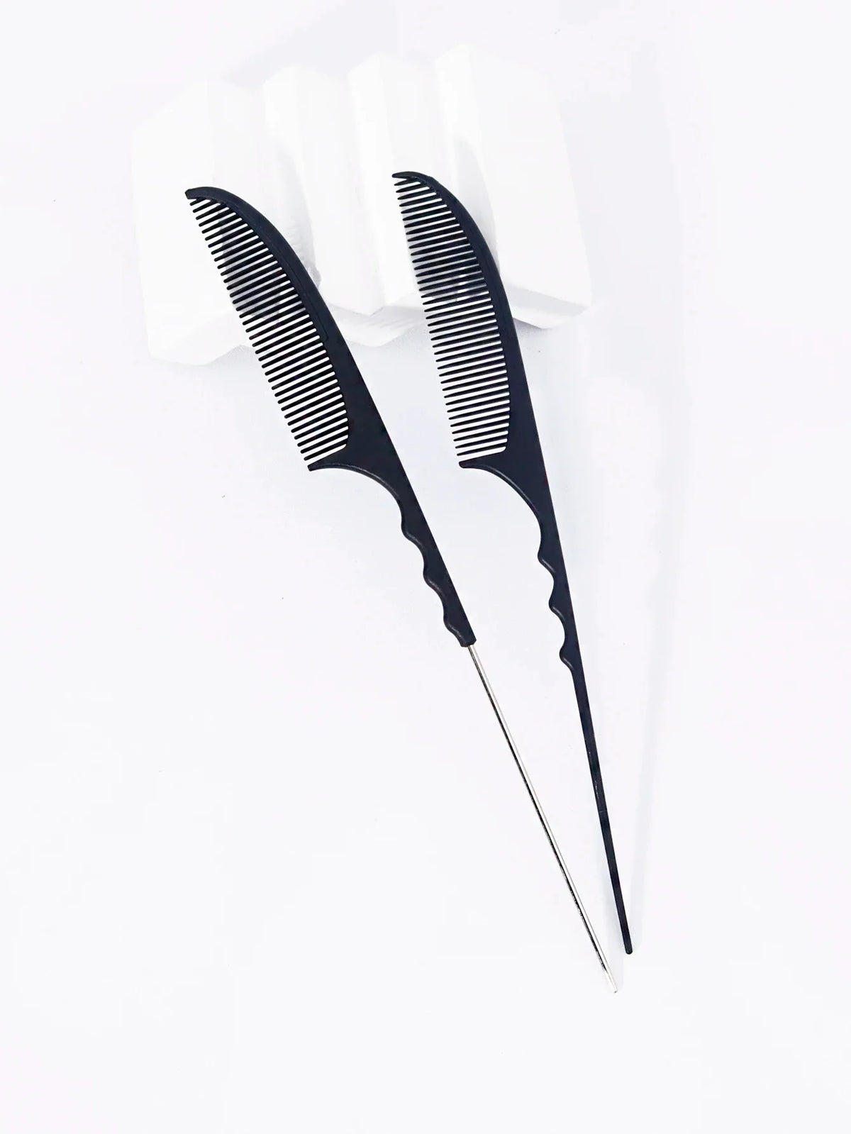 Pointed Tail Hair Comb Set Plastic 1 or 2 Pieces Curved Design