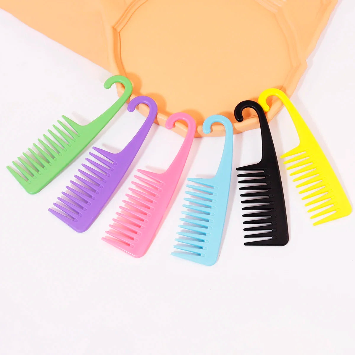 Wet Hair Curling Comb Heat Resistant Wide Tooth Hair Combing Tool with Hook