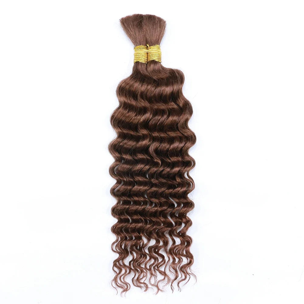 100g Boho Braids Deep Wave Brazilian Human Hair Bulk Bundles No Weft