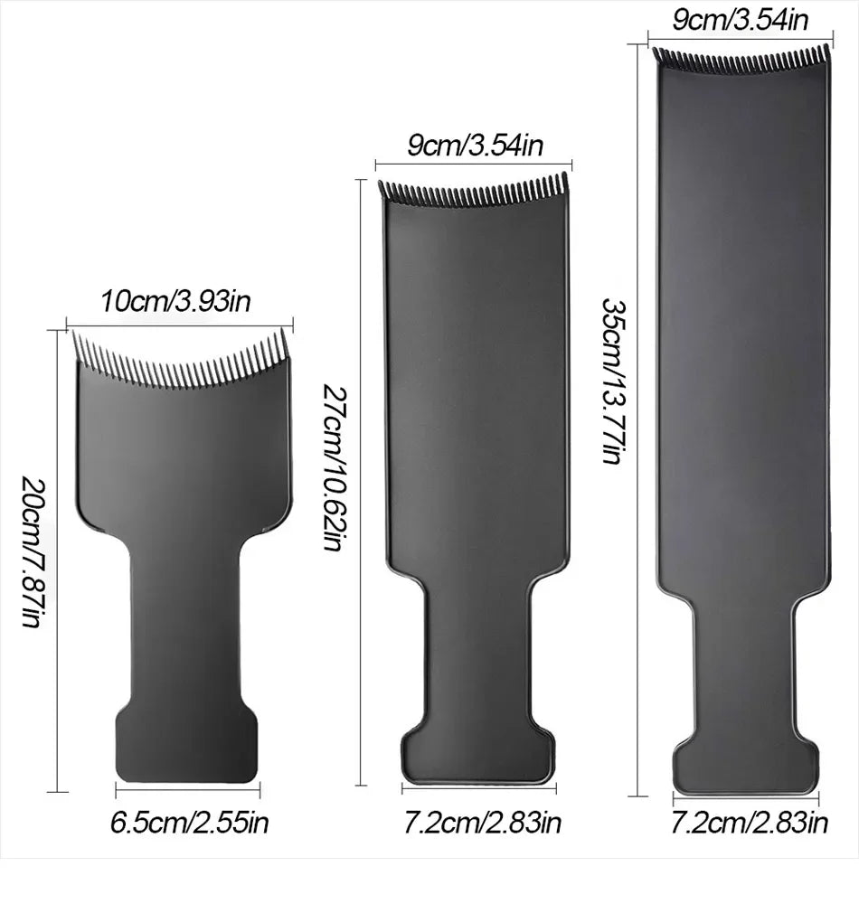 Toothed Hair Dye Plate and Brush 1 Piece PVC Hair Dye Tool