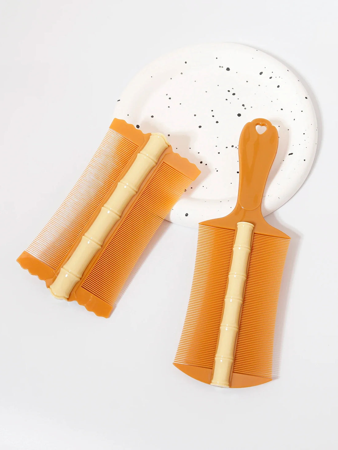 2 Piece Double Sided Fine Tooth Dandruff Lice Comb PC Material