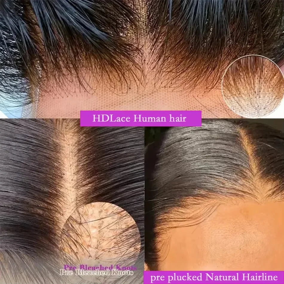 Straight Short Bob 13x4 & 4x4 Human Hair Lace Frontal Wigs 200% Density Remy Transparent Lace Pre-Plucked