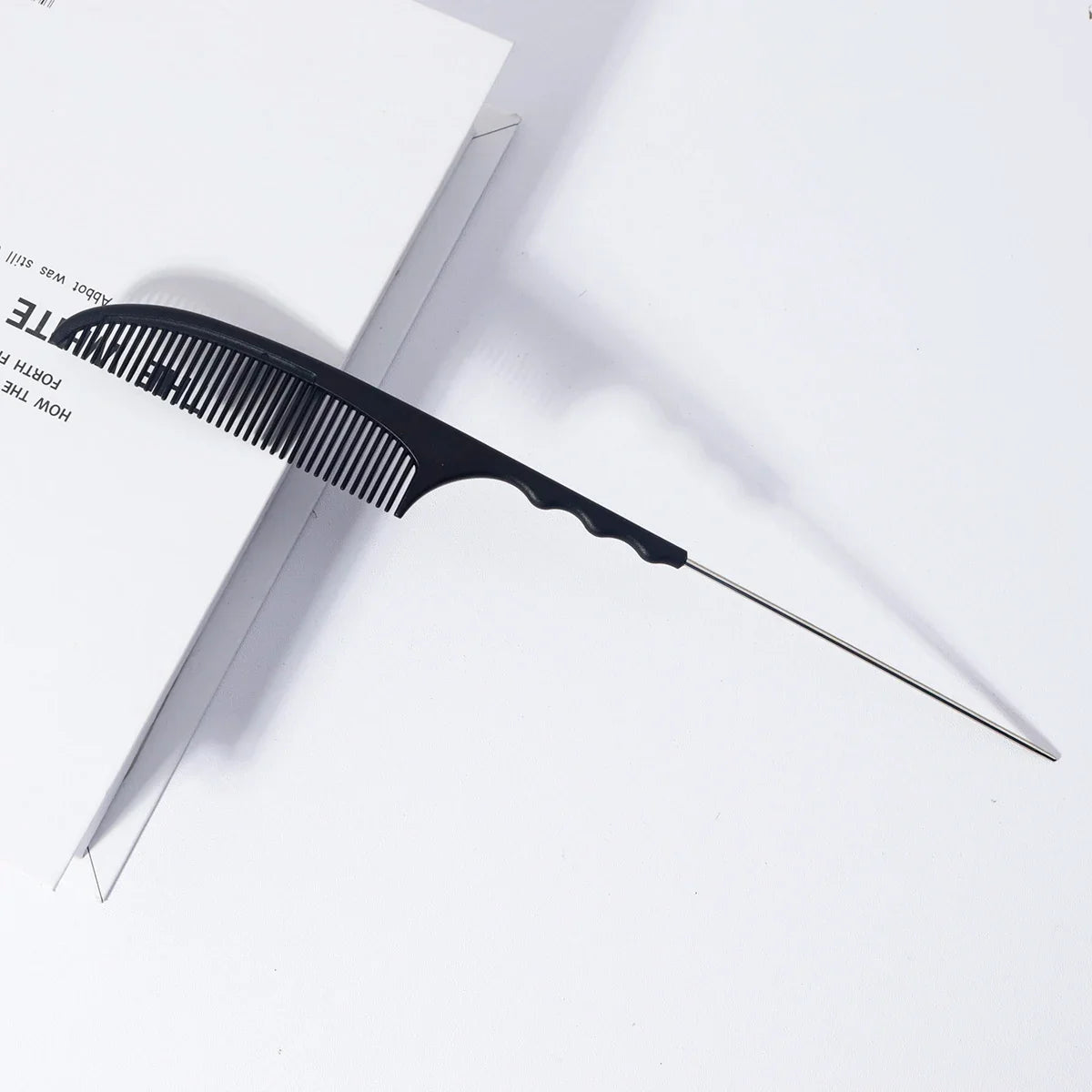 Anti-Static Heat Resistant Mouse Tail Comb Plastic Handle Stainless Steel Handle