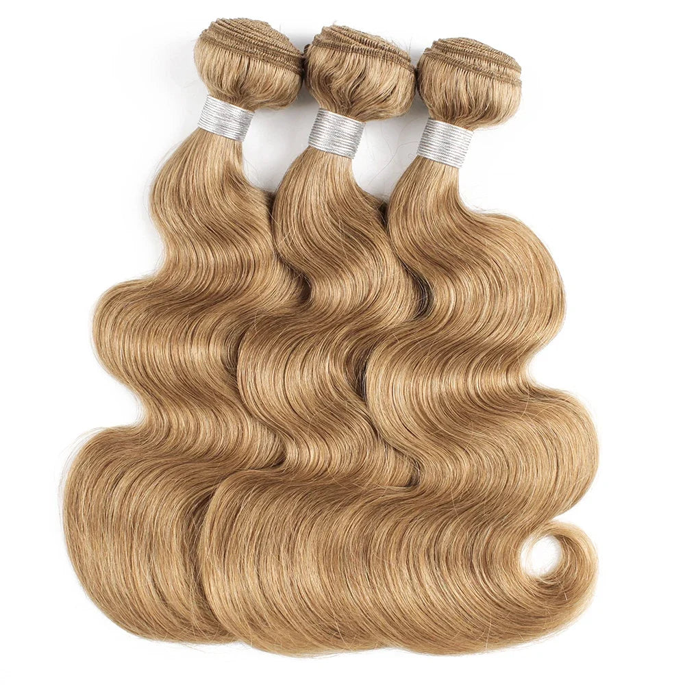 1 Bundle 100% Remy Indian Human Hair Body Wave Weave Ombre Blonde #613 Extensions 10-26 Inch Bobbi Collection
