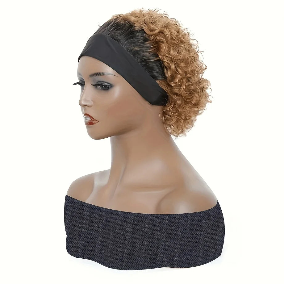 Water Wave Short Curly Pixie Headband Wig Brazilian Remy Human Hair