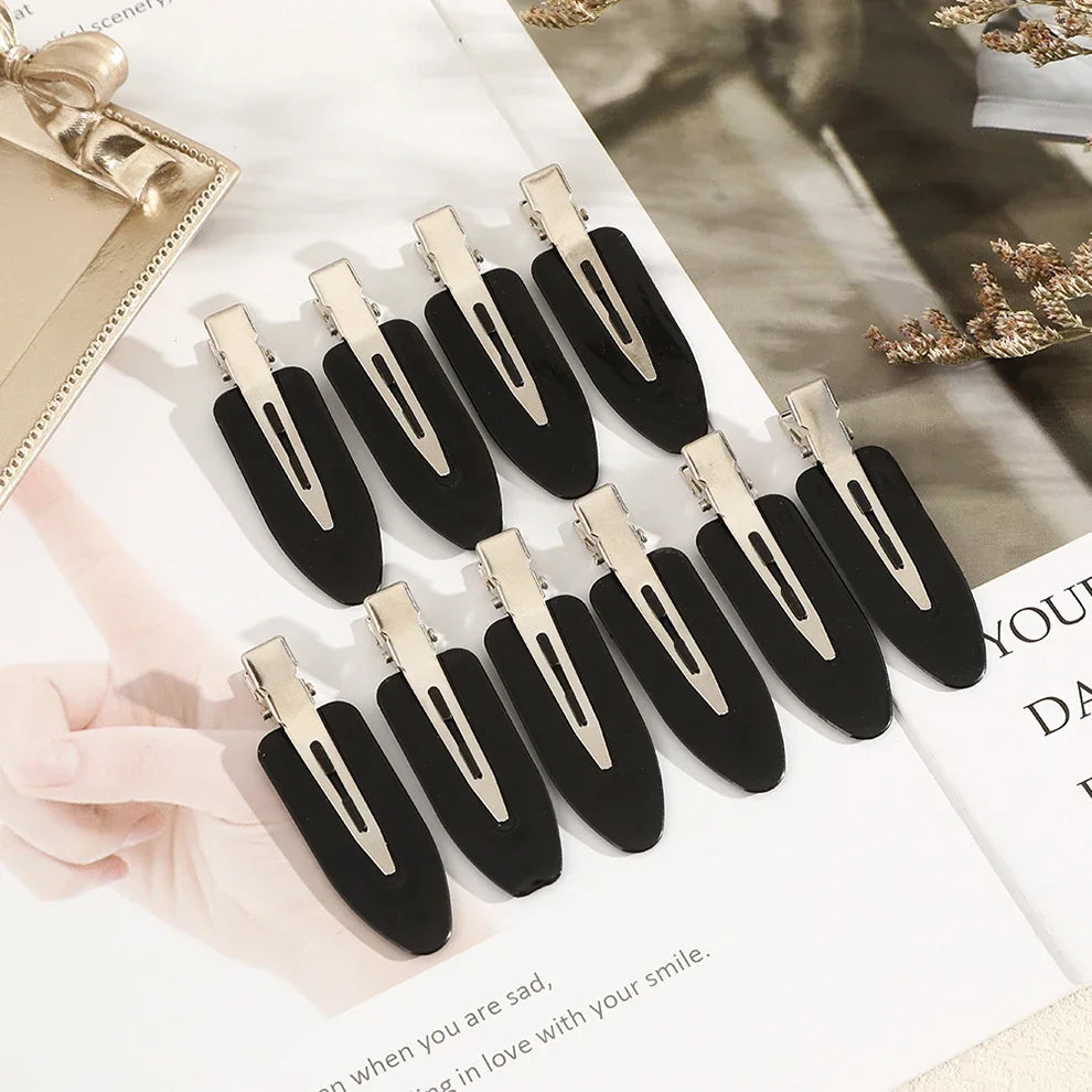 10pcs Seamless Curved Hair Clips For Face Washing And Makeup