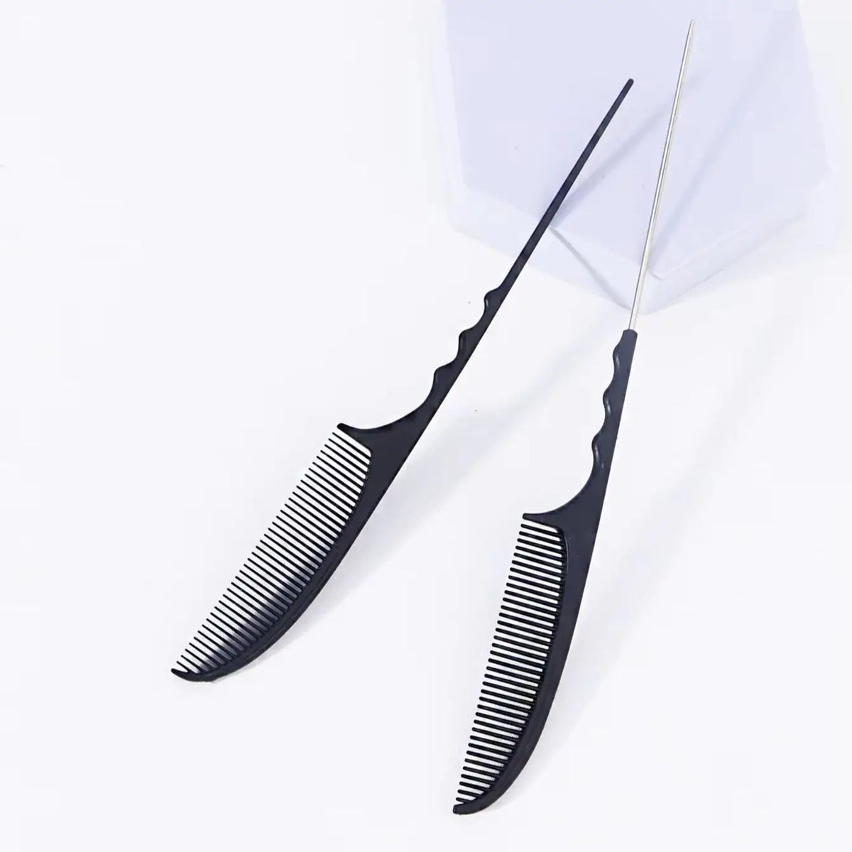 Pointed Tail Hair Comb Set Plastic 1 or 2 Pieces Curved Design