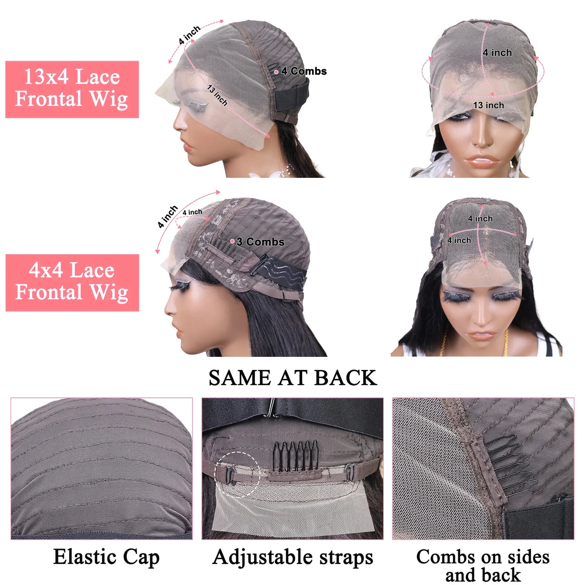 4x4 13x4 Lace Frontal Short Straight Bob Human Hair Wig Pre Plucked Brazilian Remy