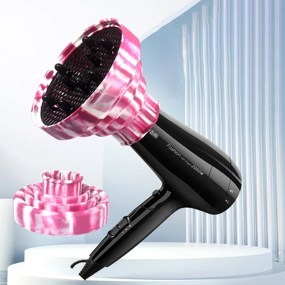 1 Piece Heat Resistant Silicone Hair Dryer Diffuser Cover Foldable