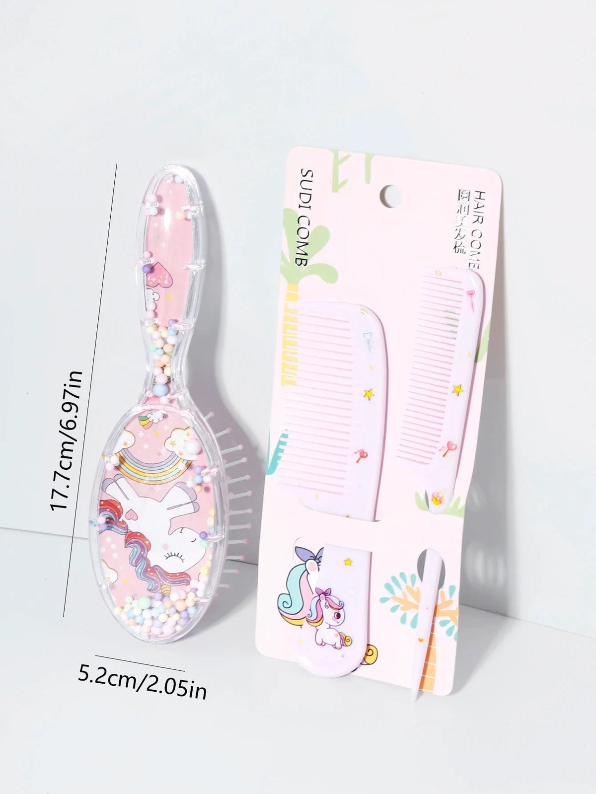 3 Piece Hair Comb and Brush Set Plastic for Dry and Wet Hair