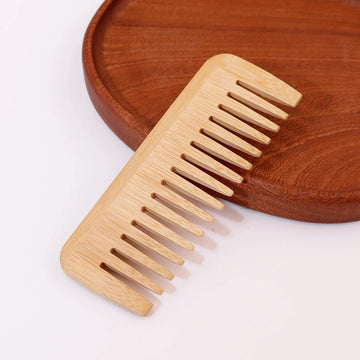 1pc Bamboo Wide Tooth Comb Anti-Static Massage Tool for Hair Wigs
