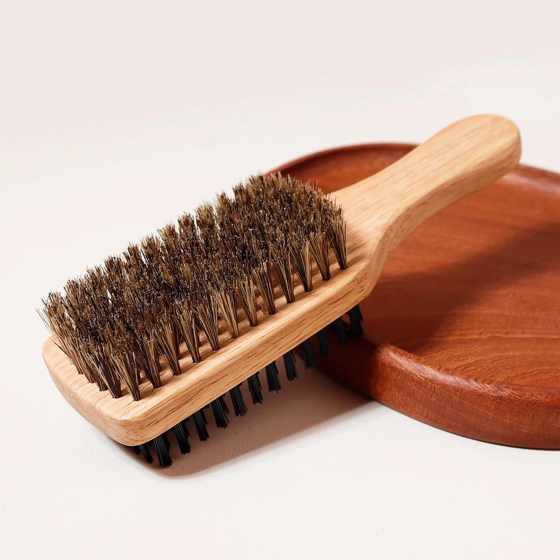 Double Sided Hair Brush 1Pc Soft and Hard Wood Styling Brush