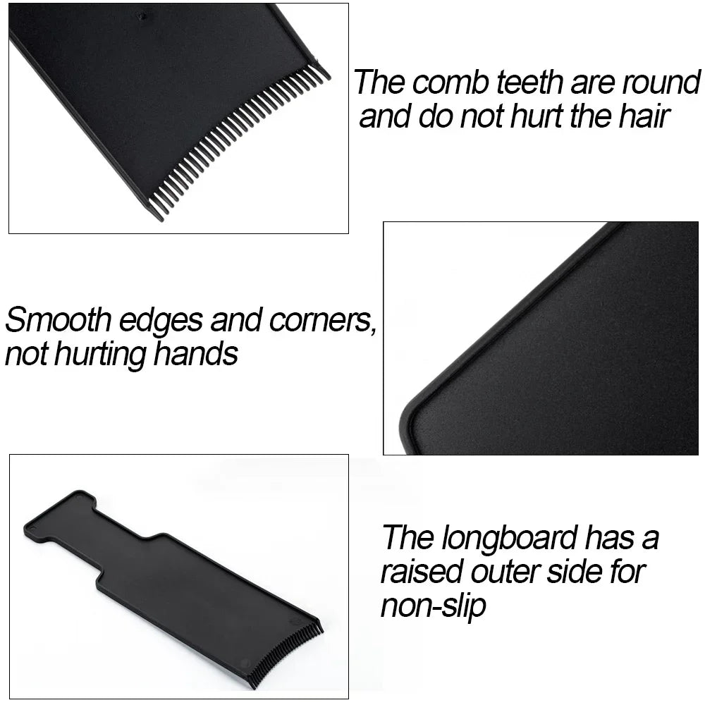 Toothed Hair Dye Plate and Brush 1 Piece PVC Hair Dye Tool