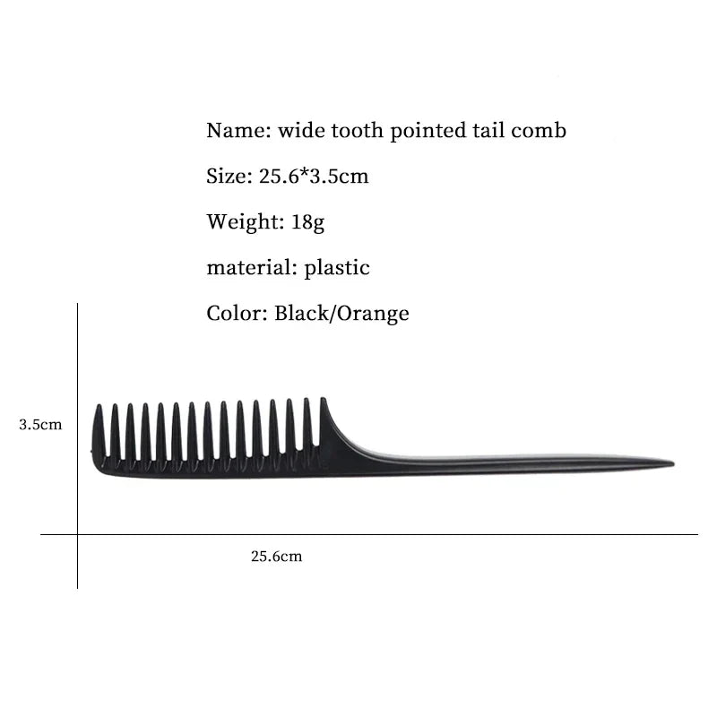 Wide Toothed Rat Tail Comb Plastic Hair Styling Tool