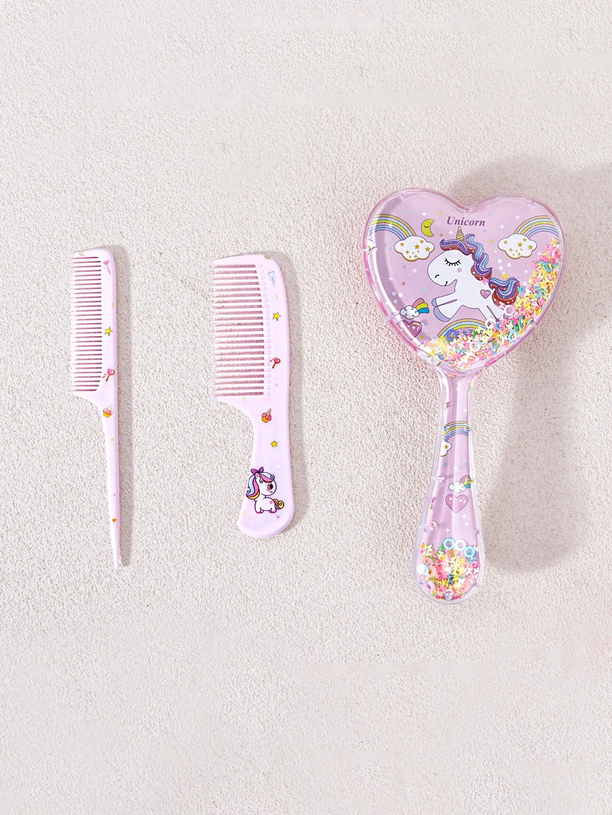 3 Piece Hair Comb and Brush Set Plastic for Dry and Wet Hair