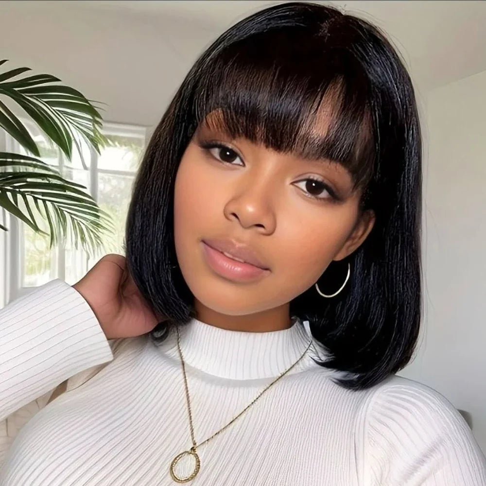 10 Inch Preplucked Vietnamese Straight Lace Front Bob Wig for Women