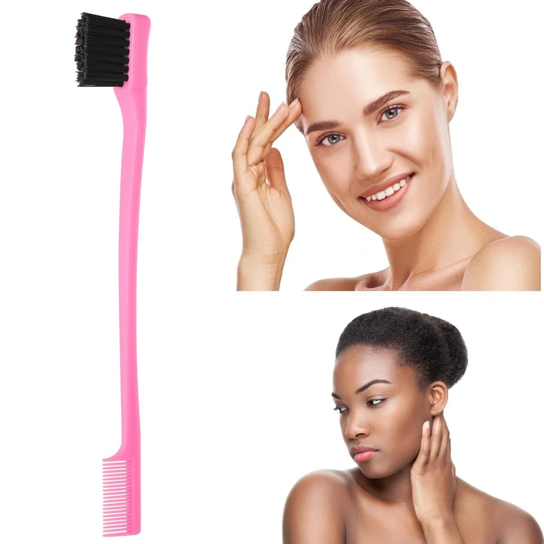 12 Piece Double Sided Edge Control Brush Set Plastic Hair Brushes