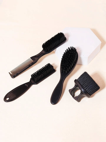 4 Piece Beard Brush Comb Cleaning Tool Set PC Material