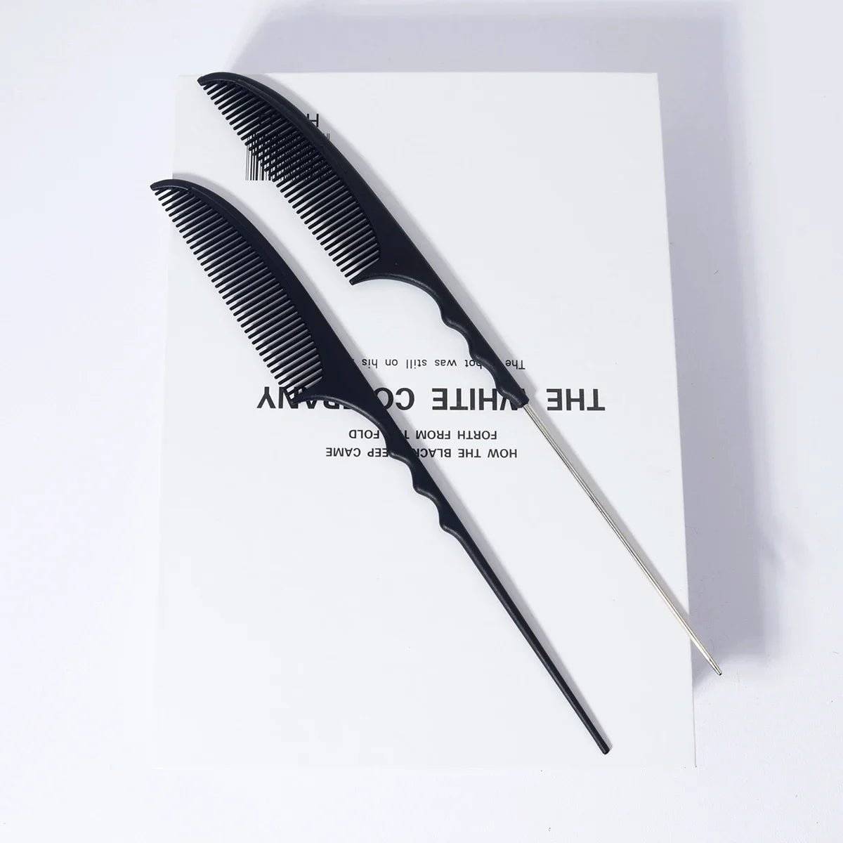 Anti-Static Heat Resistant Mouse Tail Comb Plastic Handle Stainless Steel Handle