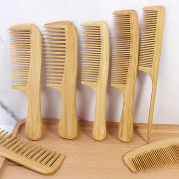 Bamboo Wide Tooth Comb Anti-Static Hair Removal Comb 1 Piece