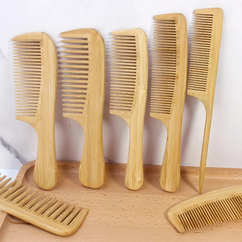 Bamboo Wide Tooth Comb Anti-Static Hair Removal Comb 1 Piece