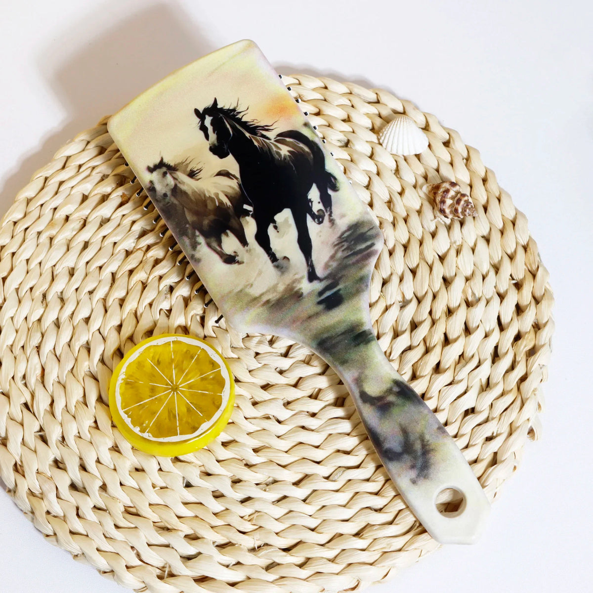 Air Cushion Massage Comb With Horse Print For Real Hair Wigs 1 Piece