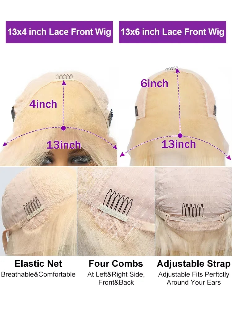 230 Density 13x6 Transparent Lace Frontal Blonde Body Wave Human Hair Wig