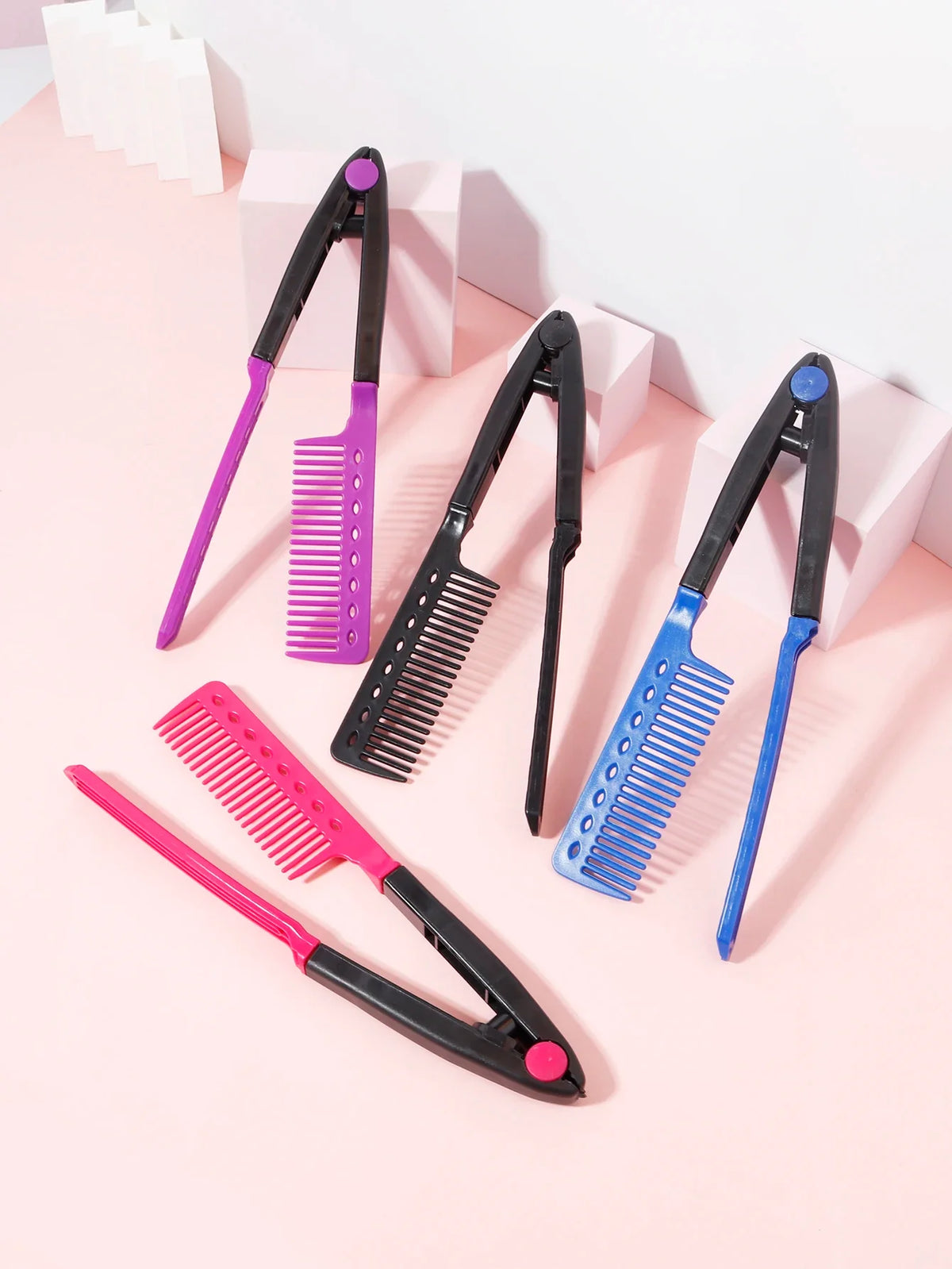 V Shaped Straight Hair Brush 1 Piece PC Loop Brush