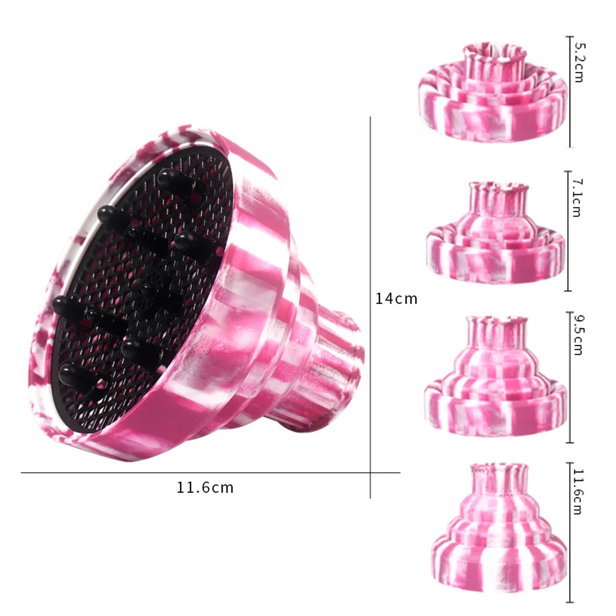 1 Piece Heat Resistant Silicone Hair Dryer Diffuser Cover Foldable